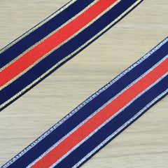 1.5 inch (40mm) Wide Elastic Band, Black Color Soft Plush Elastic Band with Colored Hemming
